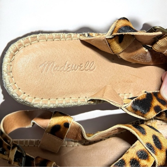 🌻NEW NWOT Madewell The Malia Espadrille Sandal in Leopard Calf Hair Size 9.5 - Picture 10 of 13